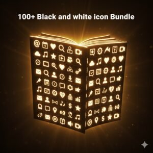 Black and white 4k icon  Mega Bundel  Pack